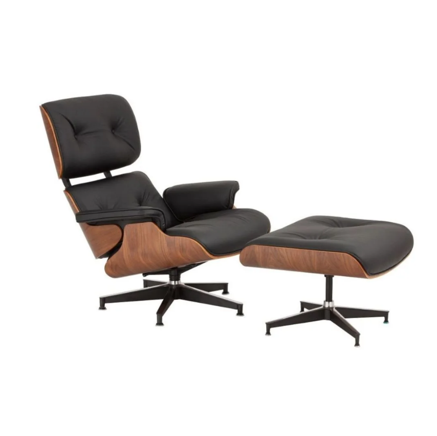 Fauteuil Relax en Cuir Véritable noir
