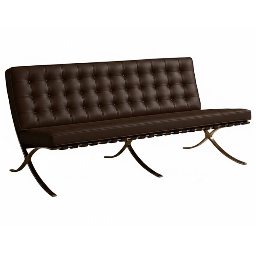 Fauteuil 3 places en Cuir Valeria Marron