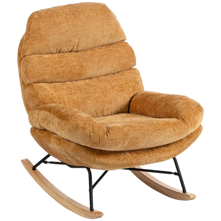 NALIA - Rocking Chair Cocon Chenille Grande Assise