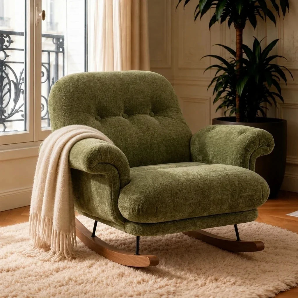 NOMBA – Rocking Chair Cocon XXL Chenille Inclinable