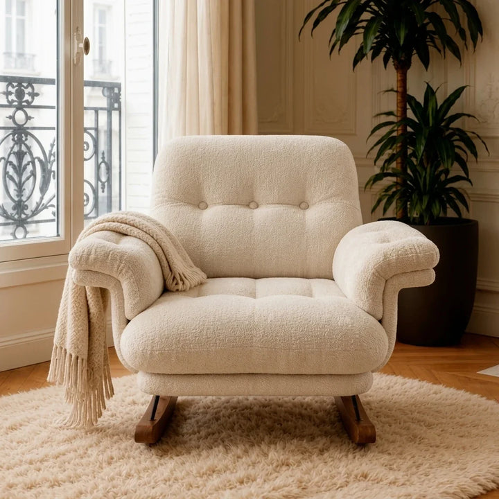 NOMBA – Rocking Chair Cocon XXL Chenille Inclinable