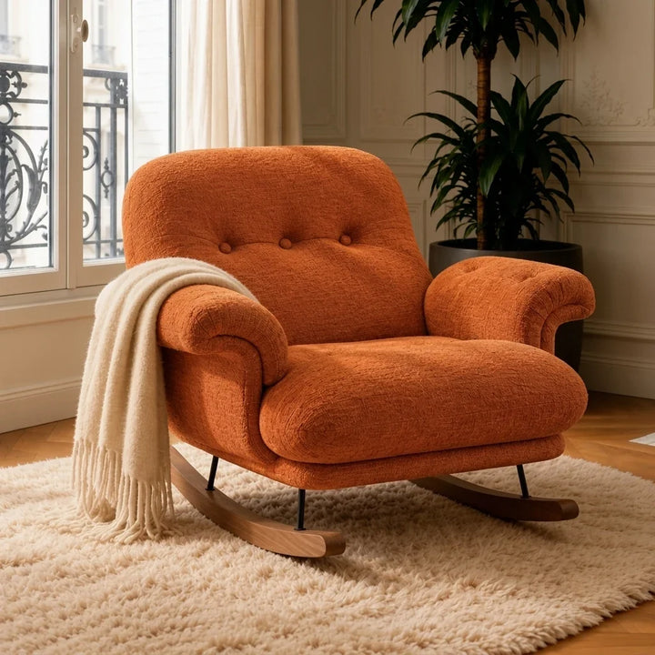 NOMBA – Rocking Chair Cocon XXL Chenille Inclinable
