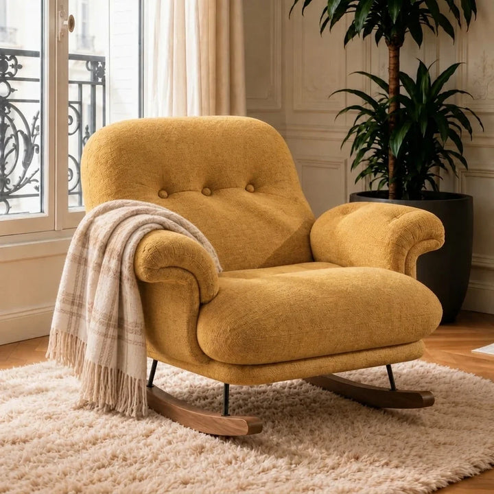 NOMBA – Rocking Chair Cocon XXL Chenille Inclinable