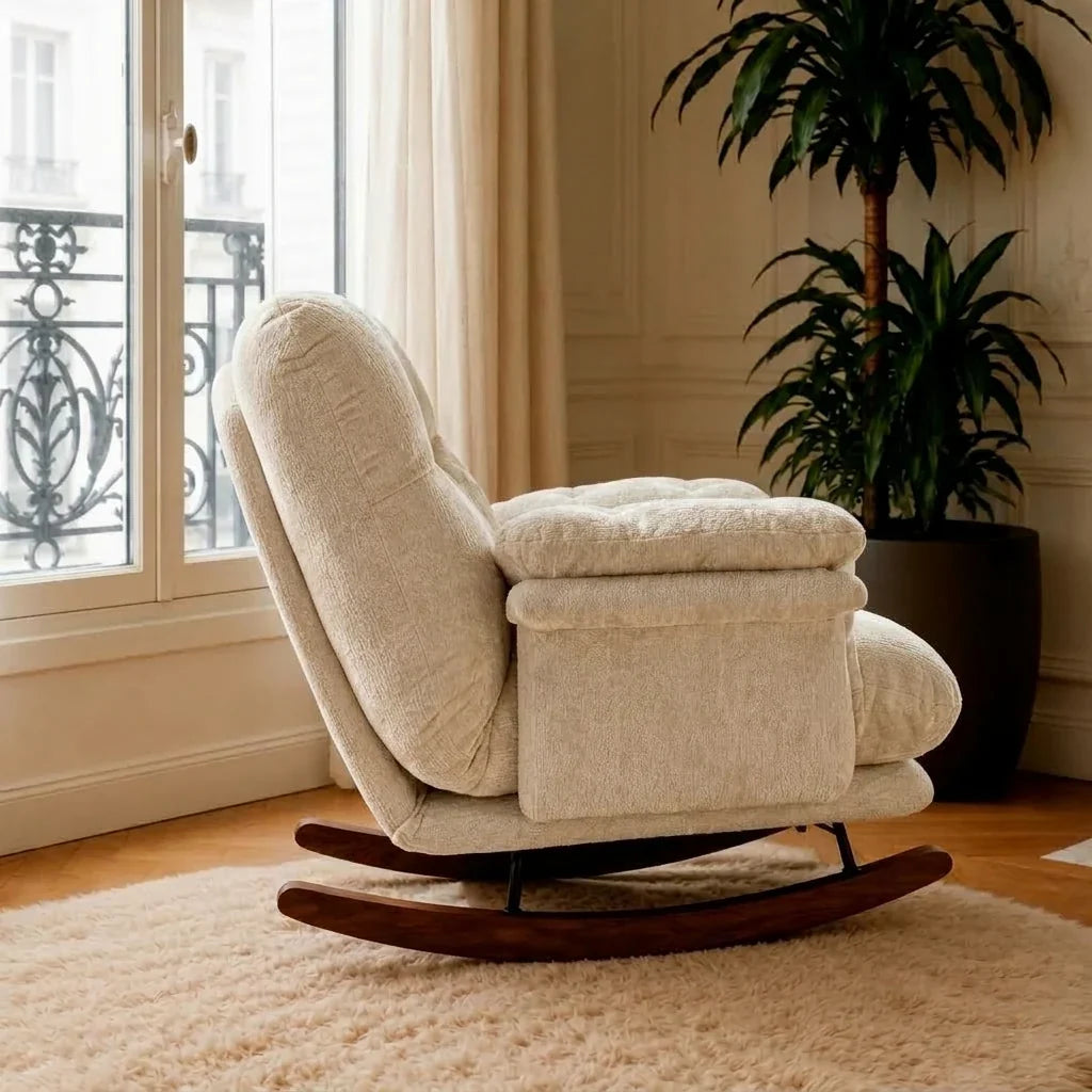 NOMBA – Rocking Chair Cocon XXL Chenille Inclinable
