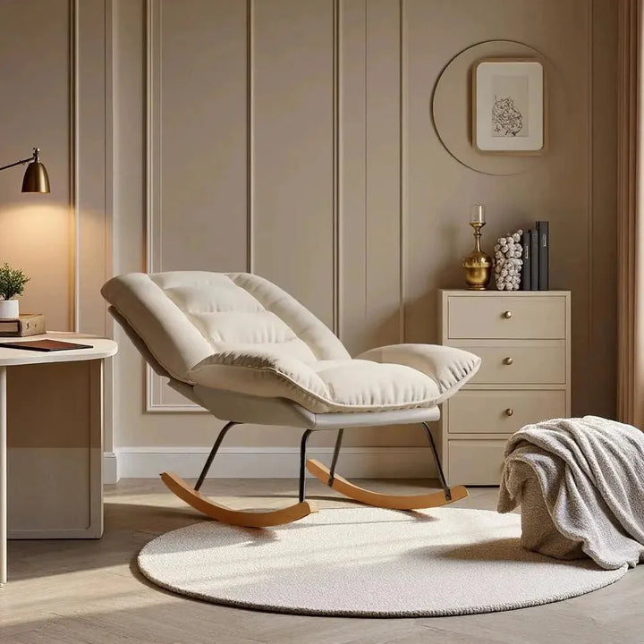 SELVAN – Rocking Chair Lin & Bois de Hêtre