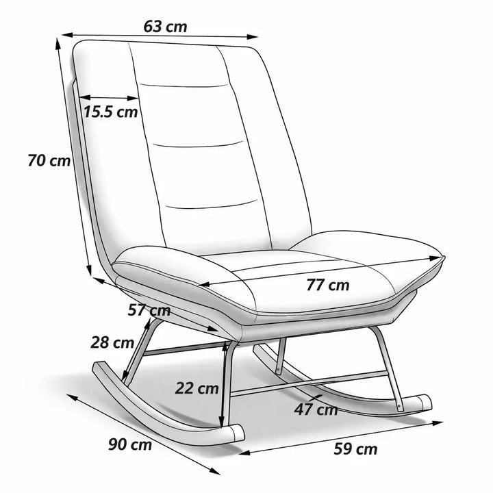 SELVAN – Rocking Chair Lin & Bois de Hêtre