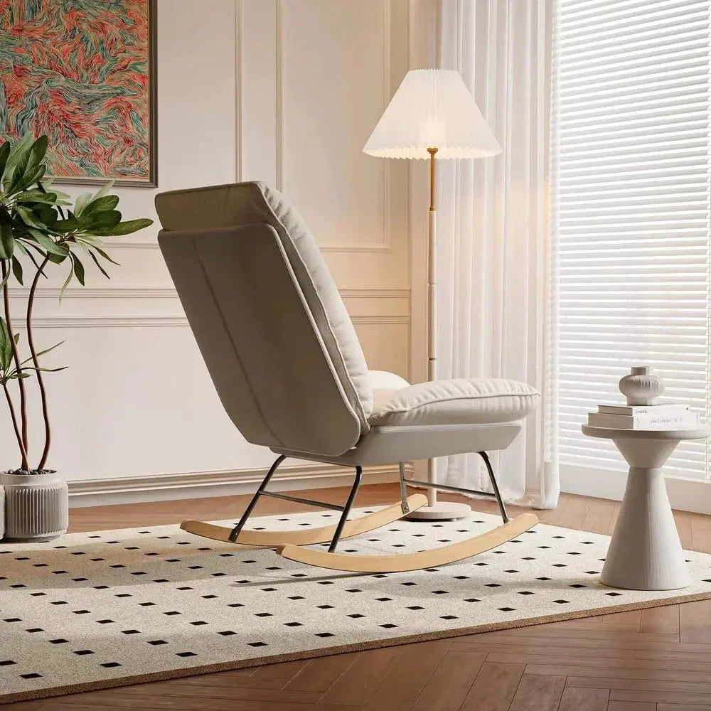 SELVAN – Rocking Chair Lin & Bois de Hêtre