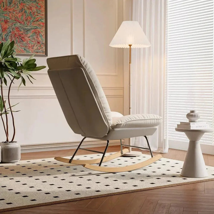SELVAN – Rocking Chair Lin & Bois de Hêtre