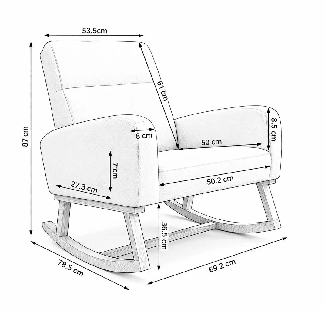 FLORVA - Rocking Chair Teddy Dossier Haut