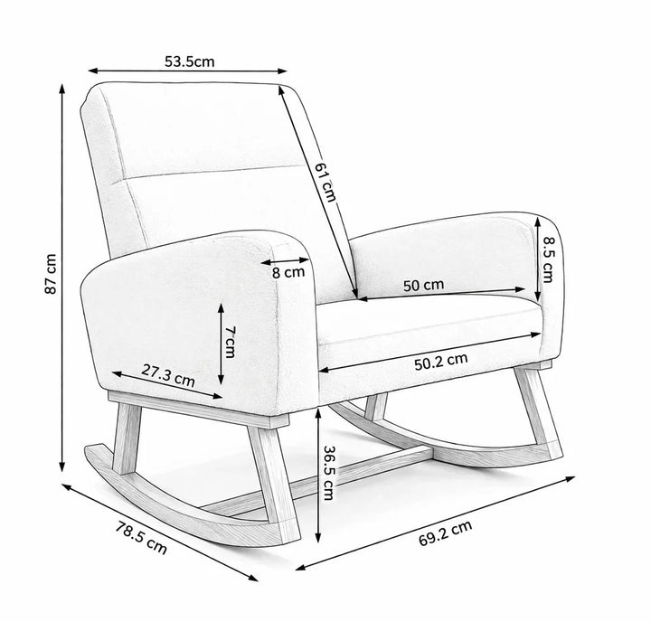 FLORVA - Rocking Chair Teddy Dossier Haut
