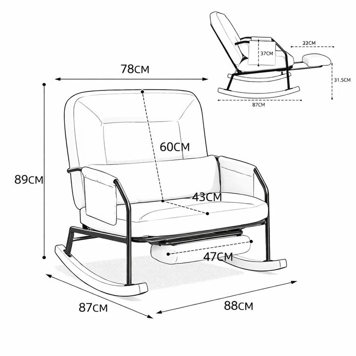 KARVEL – Rocking Chair Inclinable Corduroy
