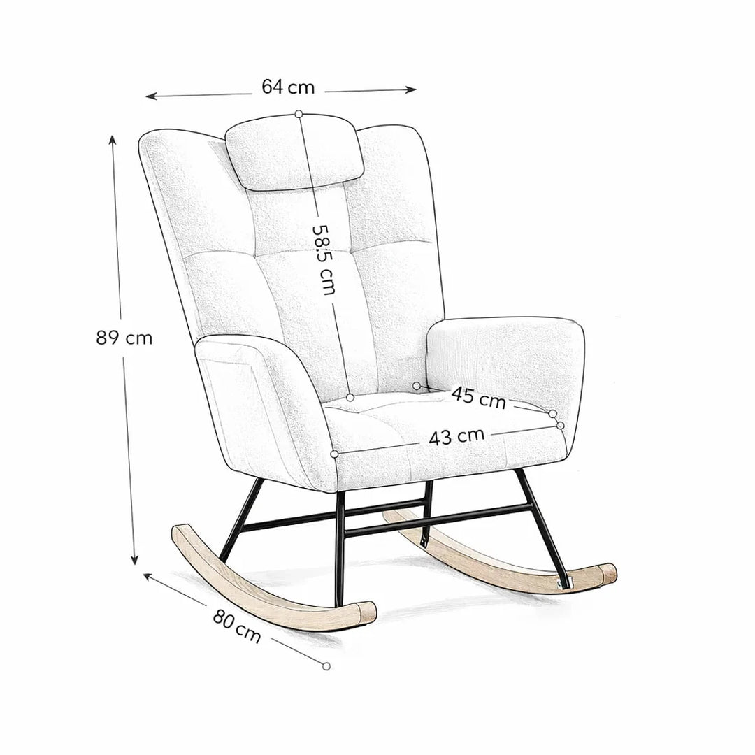 RAVKA - Rocking Chair Teddy Confortable