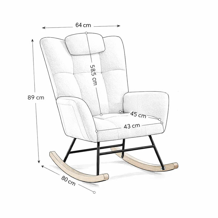 RAVKA - Rocking Chair Teddy Confortable