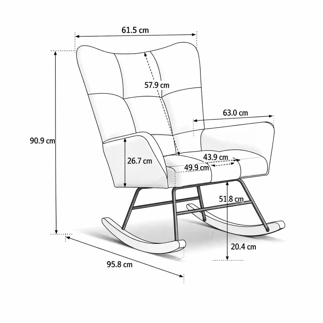 LUMEA – Fauteuil à Bascule Bouclé