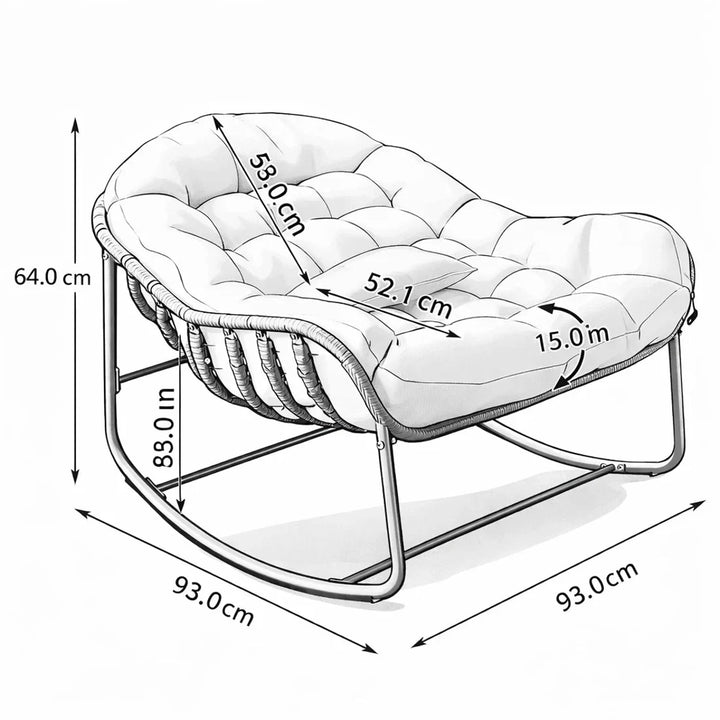 NUVIA – Rocking Chair Rotin Surdimensionné