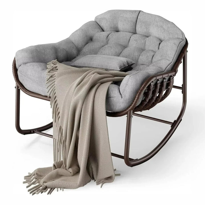 NUVIA – Rocking Chair Rotin Surdimensionné