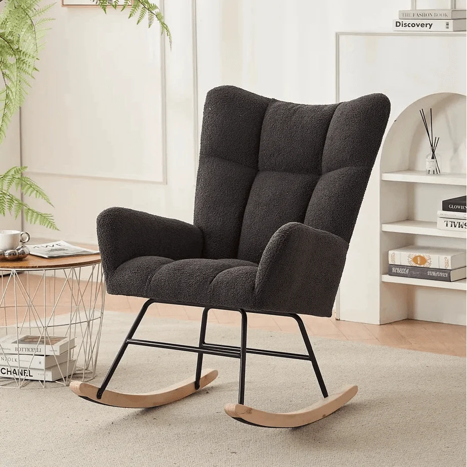LUMEA – Fauteuil à Bascule Bouclé