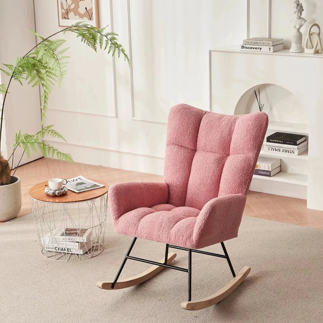 LUMEA – Fauteuil à Bascule Bouclé