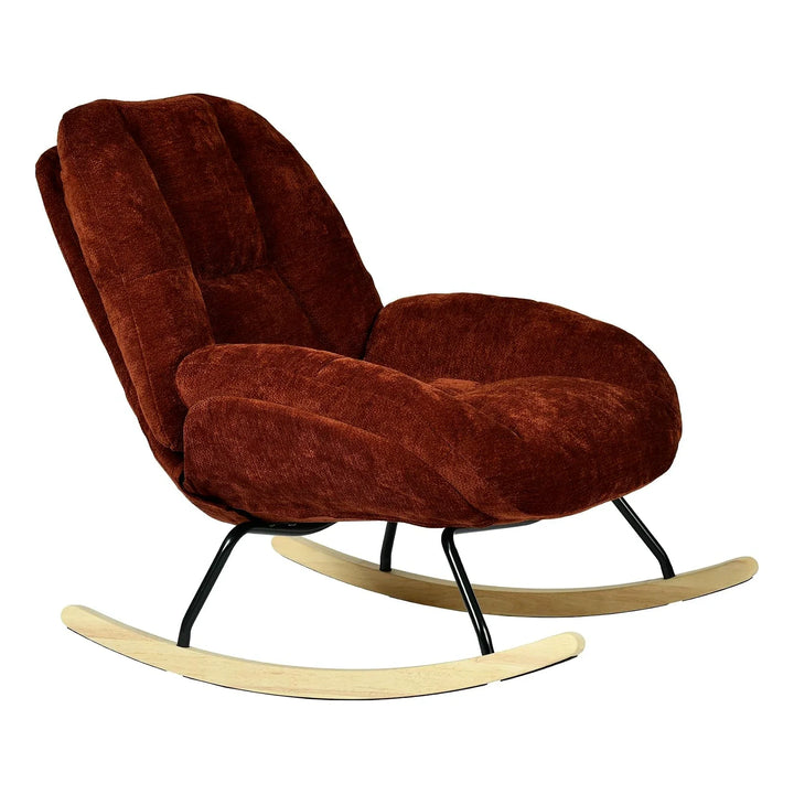 ALBERA - Fauteuil à Bascule Scandinave en Tissu Chenille