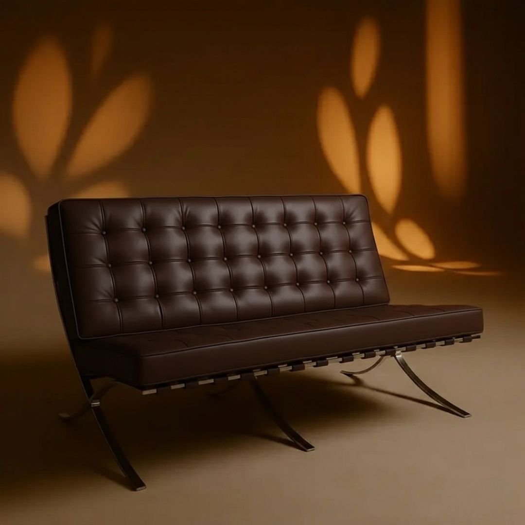 Fauteuil 2 places en Cuir Valeria Marron