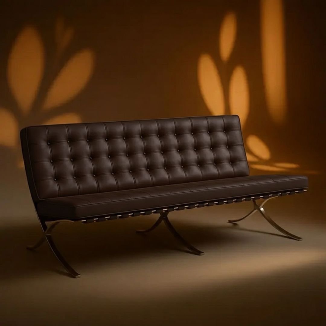 Fauteuil 3 places en Cuir Valeria Marron