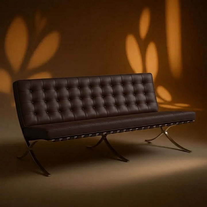 Fauteuil 3 places en Cuir Valeria Marron
