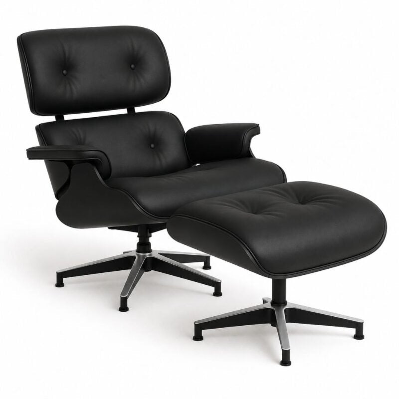Fauteuil Relax en Cuir Véritable Leandro Full Black