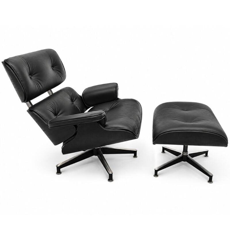 Fauteuil Relax en Cuir Véritable Leandro Full Black