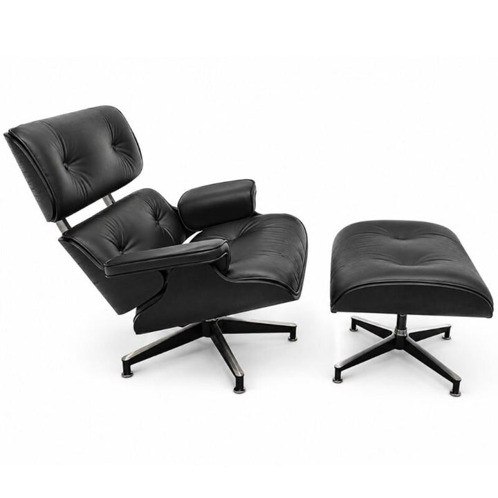 Fauteuil Relax en Cuir Véritable Leandro Full Black