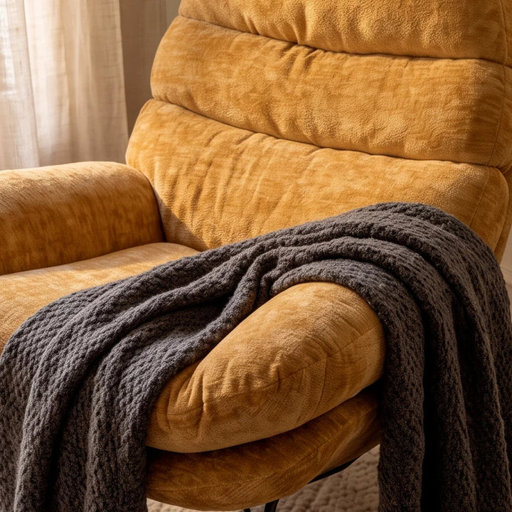 NALIA - Rocking Chair Cocon Chenille Grande Assise
