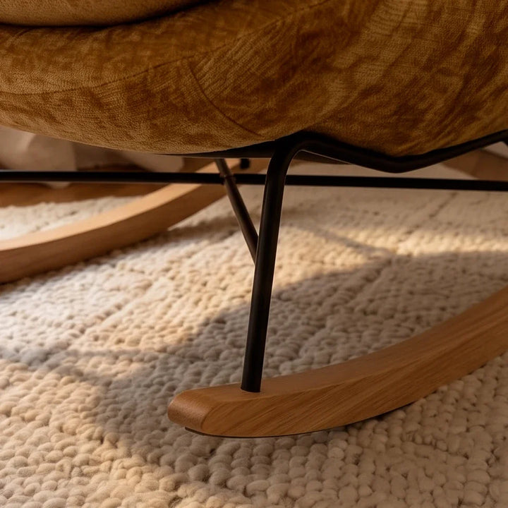 NALIA - Rocking Chair Cocon Chenille Grande Assise