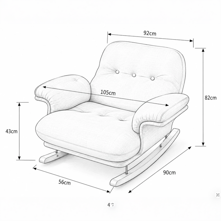 NOMBA – Rocking Chair Cocon XXL Chenille Inclinable