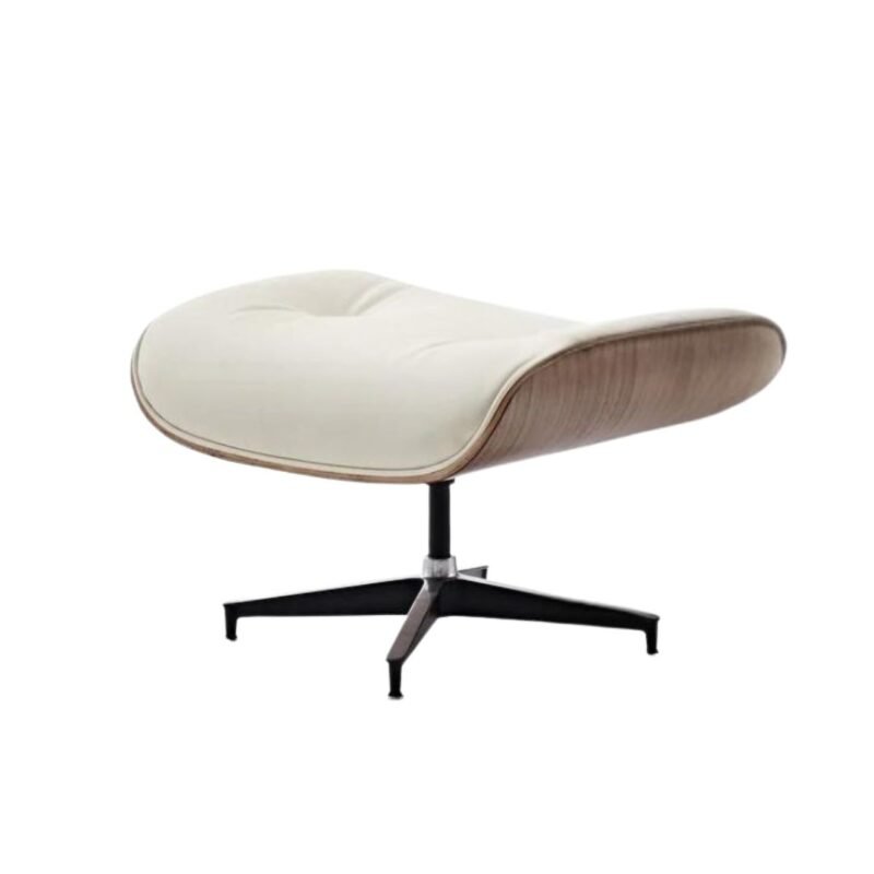 Fauteuil Relax en Cuir Véritable Leandro blanc