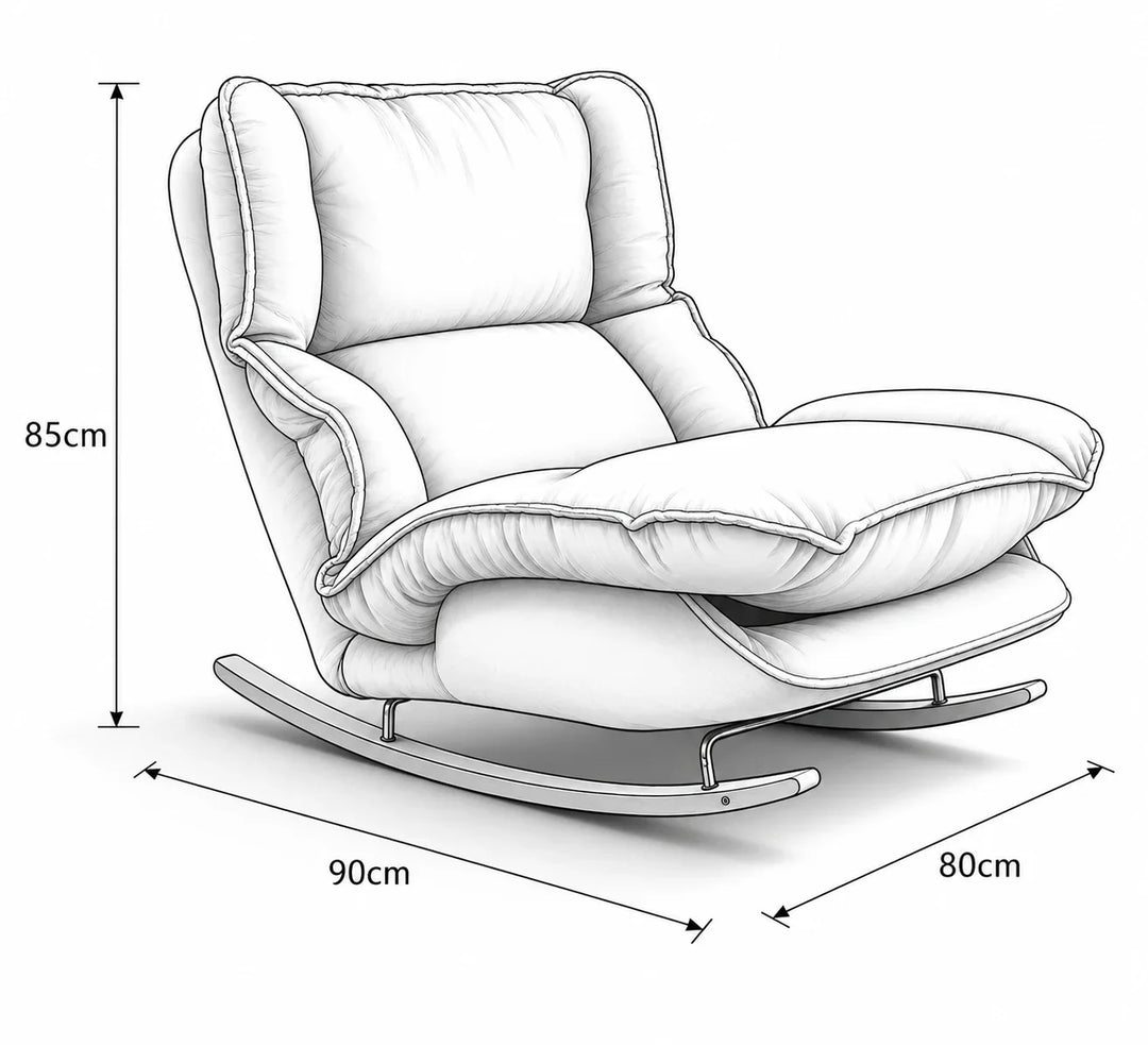 NOLVA - Rocking Chair Paresseux Inclinable Doux