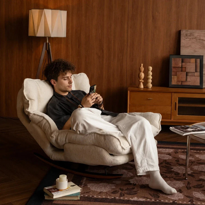 NOLVA - Rocking Chair Paresseux Inclinable Doux