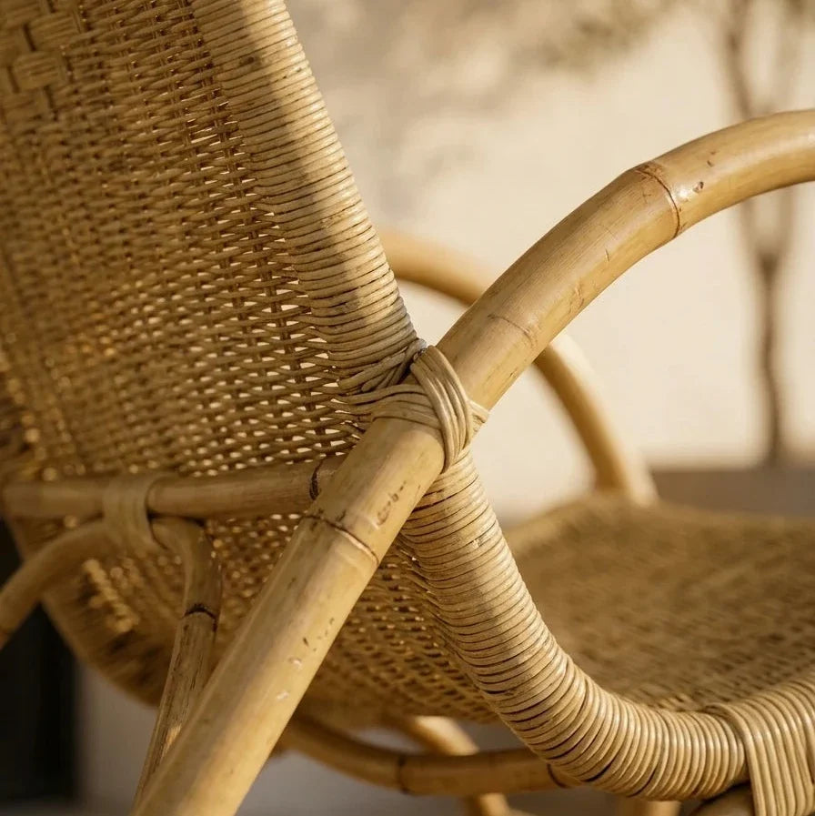 VALKO - Rocking Chair Rotin & Manau Tressé
