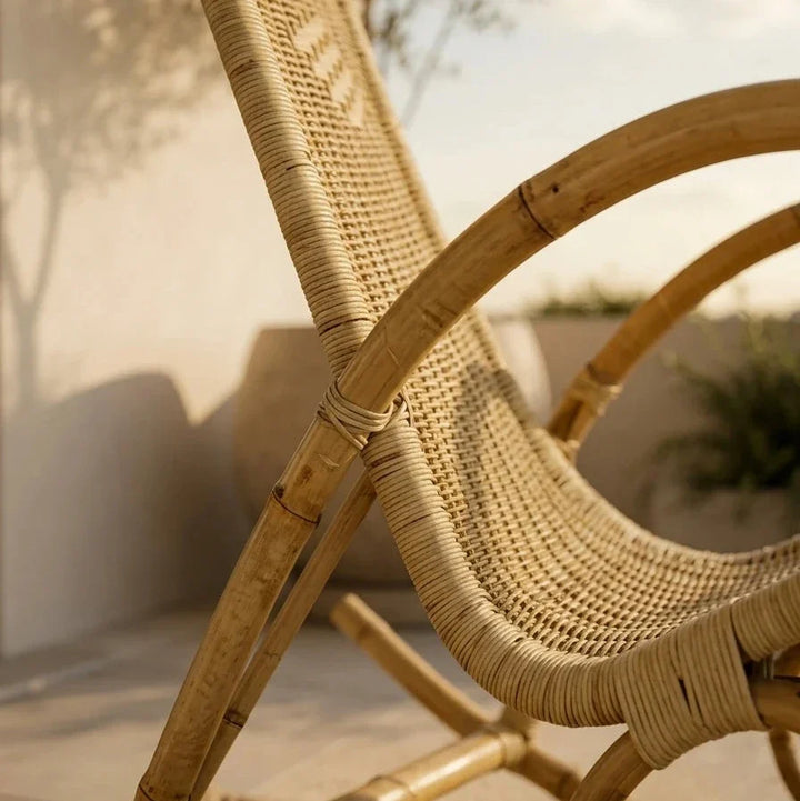 VALKO - Rocking Chair Rotin & Manau Tressé